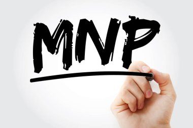 MNP - İşaretli Mobil Sayı Taşınabilirlik kısaltması, teknoloji kavramı arka planı