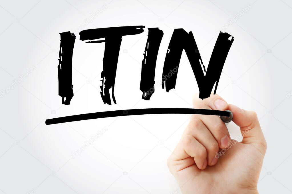 ITIN - Individual Taxpayer Identification Number acronym with marker, concept background