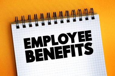 Çalışan Yararları metni not defteri, konsept arkaplan