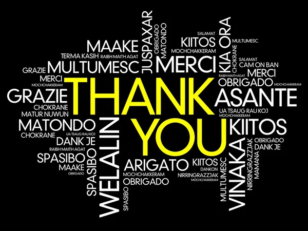 Teşekkür ederim Word Cloud vektör arka plan, tüm diller