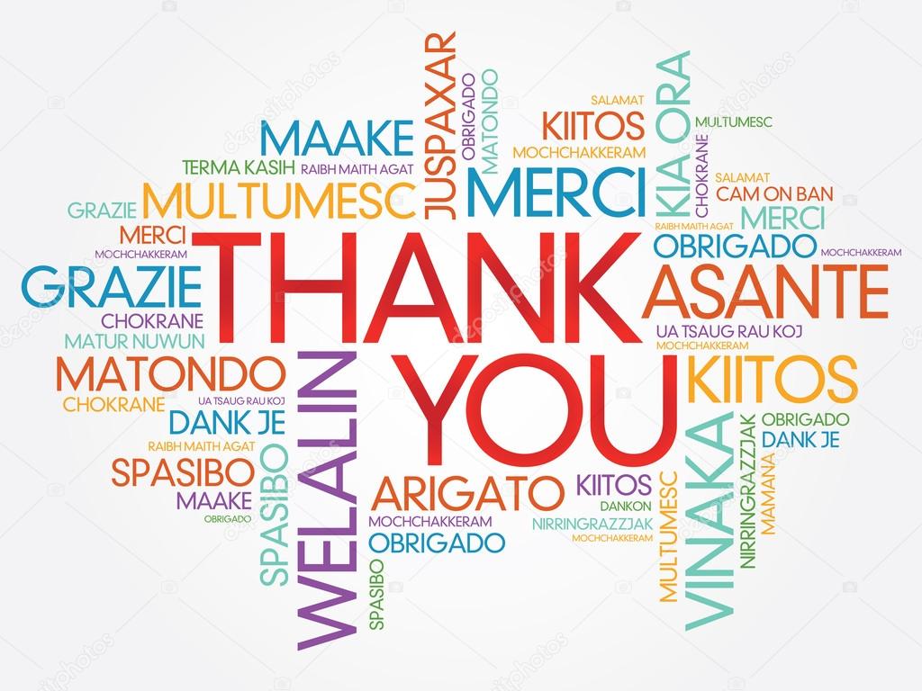 Thank You Word Cloud vector background, all languages Stock Vector ...