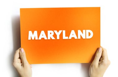 Maryland - Amerika Birleşik Devletleri 'nin orta-Atlantik bölgesinde yer alan bir eyalet, kart üzerinde metin kavramı