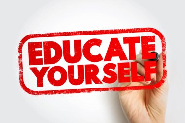 ÖĞRETİM SEÇİM İleti damgası, işaretleyici kalem, kendi kendini öğrenme kavramı, bilgi, beceri gelişimi ve sürekli eğitim ilhamı.