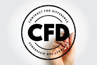 CFD, piyasa içeriği için uygun dokulu yuvarlak amblemde gösterilen finansal ticaret kısaltmasını vurgulayarak, kalın dairesel ana hatlarıyla gösterilen farklılık için sözleşme imzaladı.