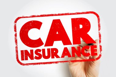 Otomobil INSURANCE iletisi kalın harflerle gösteriliyor, bir el işareti ile, araç korumasını sembolize ediyor, kapsama, güvenlik, politika hizmetleri, finansal güvenlik ve temel sürücü desteği