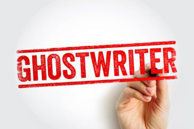 GHOSTRITER kalın bir pul tipografisi ile gösterilen kelime yazma, yazma hizmetleri, yazarlık desteği, içerik oluşturma, yayınlama yardımı ve profesyonel hikaye anlatma sembolize