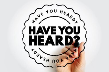 Duydunuz mu? Damgalı dairesel damga, haber paylaşımı, pazarlama uyarıları, iletişim güncellemeleri ve dikkat çekici mesajlar için ideal bir amblem oluşturuyor.