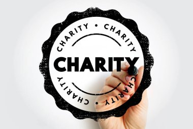 Cömertliği, bağışı, kar amacı gütmeyen bir amacı, toplum desteğini ve hayırseverliği, temiz, sembolik bir rozet tarzında yansıtan dairesel bir pulda gösterilmiştir.