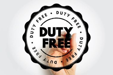 Görevli serbest damga, el yapımı dairesel aşınmış amblem, cesur merkezi ifadeleri ve tekrarlanan çevre metnini gösteren, seyahat perakende satışı, gümrük tabelası ve küresel ticaret tasarımları için uygun