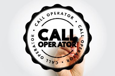 Sıkıntılı dairesel pul okuma Call OPERATOR, sınır etrafında tekrarlanan ve bir el işaretleyici ile çizilen, müşteri hizmetleri görsel, iletişim rolleri, destek grafikleri ve işyeri markalaşma için uygun