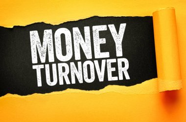 Para cirosu cesur tipografi, finansal akış, tiraj, iş performansı ve görünür ifadelerin yol açtığı ekonomik hareket kavramını ifade eden yırtık kağıt arkaplan yoluyla ortaya çıktı