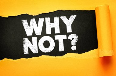 - Neden olmasın? Soru yırtık kağıtla ortaya çıktı. Risk alma, merak ve iş hayatında yeni şeyler deneme cesareti. Keşif için motivasyonel komut