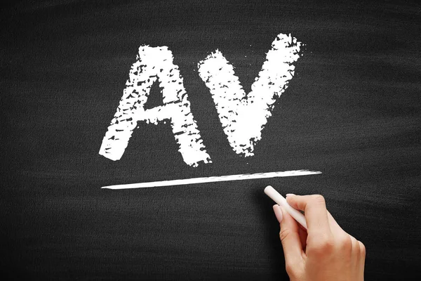 Tahtadaki AV görsel kısaltması. Sunumlarda, toplantılarda ve yayınlarda kullanılan ses ve görüntü bileşenlerini içeren teknoloji ve ekipmanlar