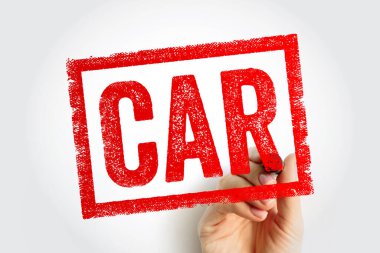 Pul içinde bir el tarafından oluşturulan bir araba metni. Otomotiv satışları, kiralama hizmetleri, araç bakımı ya da ulaşım endüstrisi için simge. Görünmez ekranda işaret yazısıyla el..