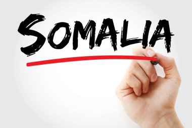 Somali 'nin temiz yüzeyinde elle yazılmış bir ülke ismi. Somali topraklarının anlamı, bu Afrika Boynuzu ulusunun uzun bir kıyı şeridi, göçebe gelenekleri ve büyük okyanusun yakınında stratejik konumu var.