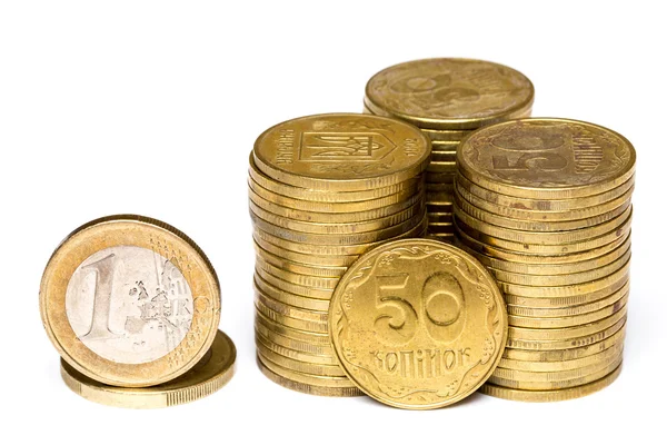 Euro and ukrainian money — Stock Photo, Image