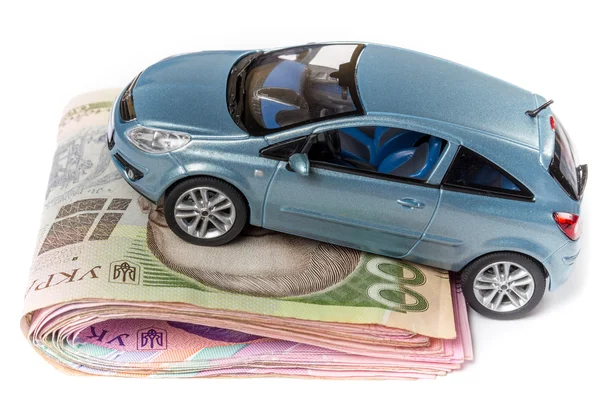 Oyuncak araba beyaz izole para