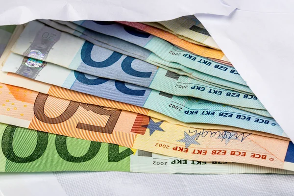 Euro geld in de envelop Rechtenvrije Stockfoto's