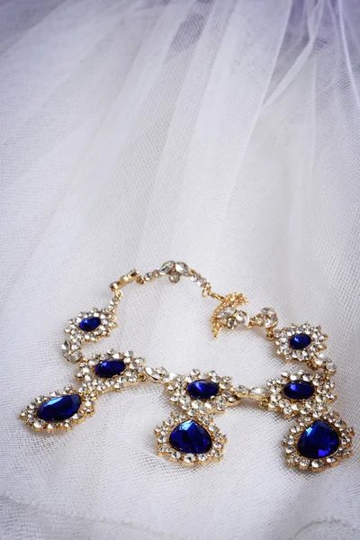 Vintage diamant sapphire halsband — Stockfoto