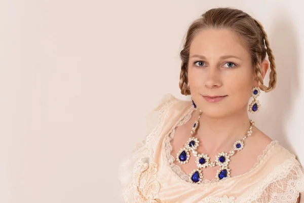 Portrait young victorian woman — Stock Photo, Image