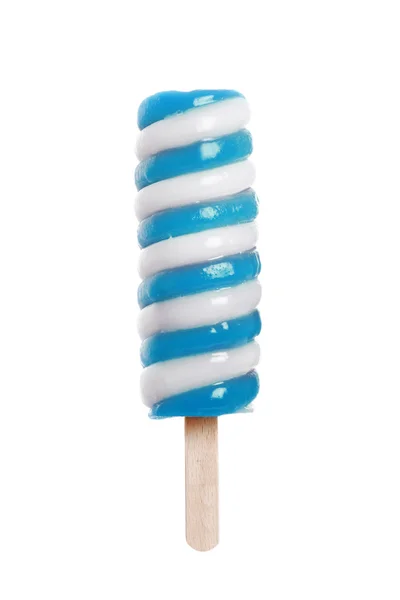 Geïsoleerde blueberry vanilla swirl Popsicle — Stockfoto