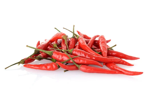 Nahaufnahme Haufen Hanoi Red Peppers Vietnamesisches Chili Auf Weiß — Stockfoto