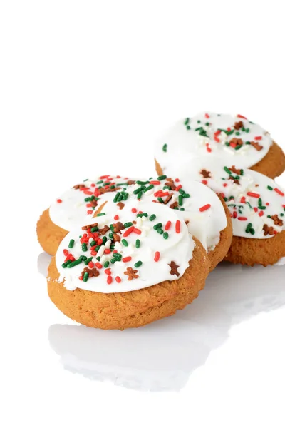 Detailní Hromada Vánoční Perník Cukr Cookies — Stock fotografie