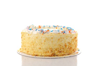 Vanilyalı doğum günü pastası.