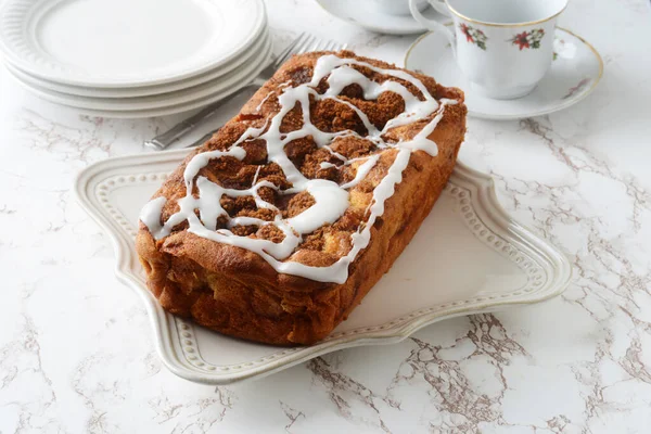 Country Appel Fritter Brood Taart Met Glazuur — Stockfoto