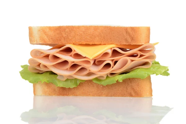 Macro frango e queijo sanduíche — Fotografia de Stock