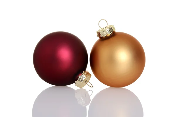 Red and gold christmas ball ornaments — Stock Photo, Image