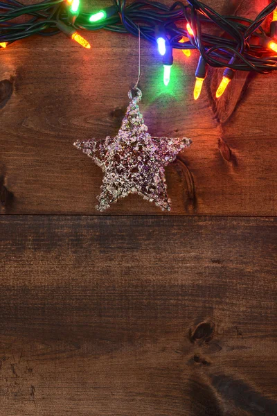 Огни звёзд и Рождества — стоковое фото