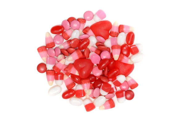 Разнообразная куча конфет валентинки — стоковое фото