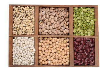 Kuru fasulye ve bezelye ahşap kutu