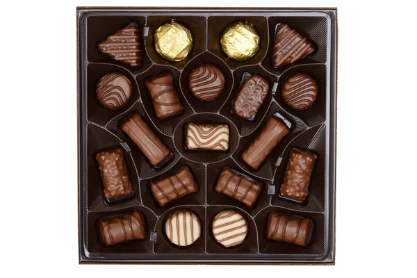 Top view assorted box chocolates Stock Image