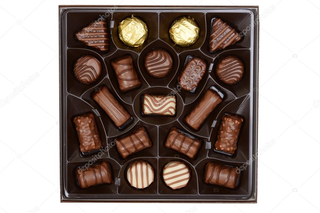 Top view assorted box chocolates