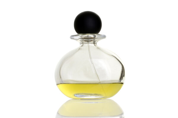 Yellow perfume in bottle