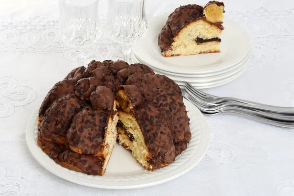 Holiday chocolate Panettone — Stock Photo, Image