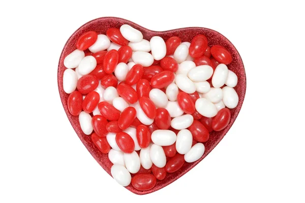 Valentines jelly bean v misce srdce — Stock fotografie