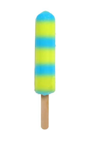 Geel en blauw popsicle — Stockfoto