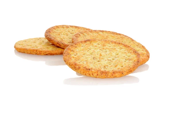 Closeup whole wheat crackers — Stock Photo, Image