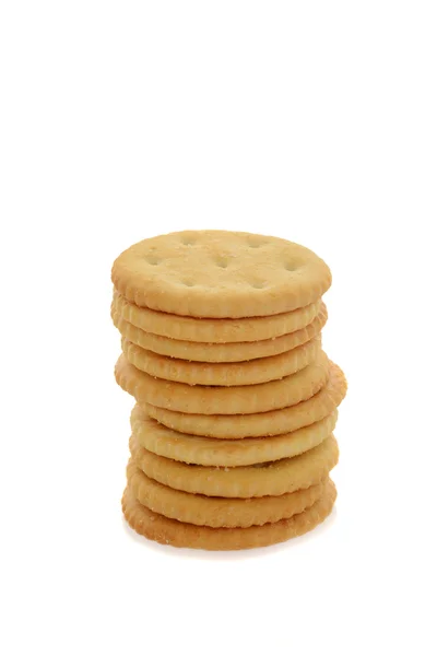 Kleine runde Cracker stapeln — Stockfoto