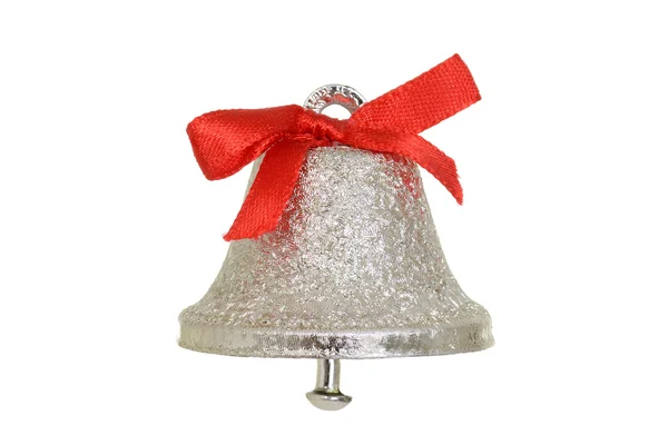 Makro Silver jul bell — Stockfoto
