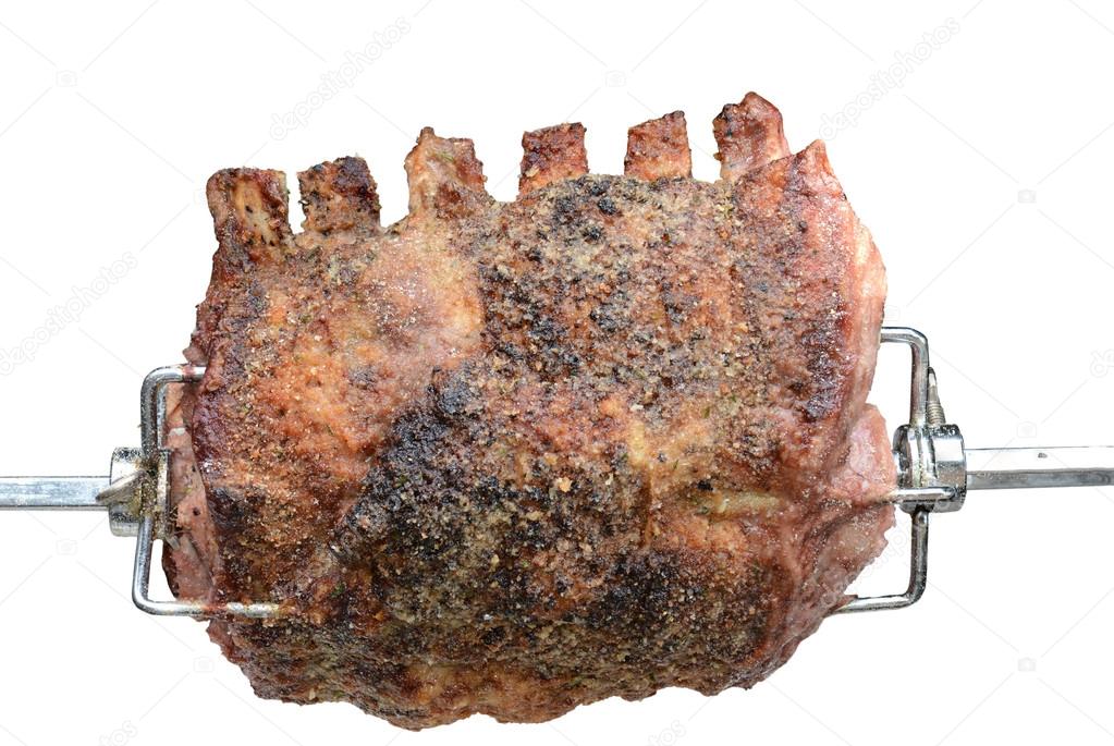 isolated barbecue pork loin roast