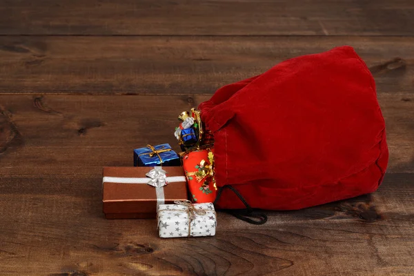 Santa santa claus sac — Fotografie, imagine de stoc