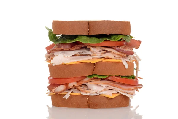 Closeup chicken club sandwich — Stock Photo, Image