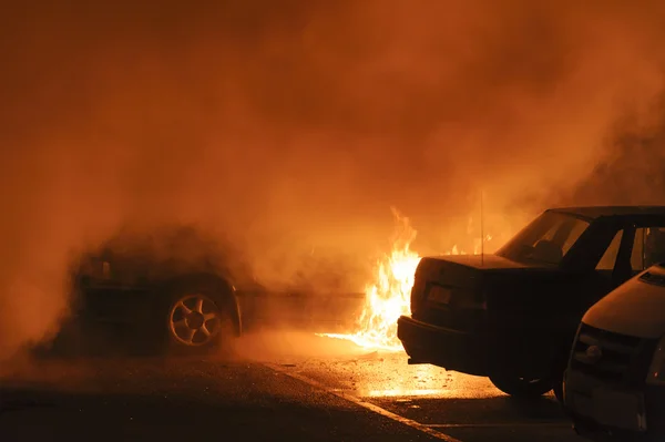 Burning car — Stock Photo, Image