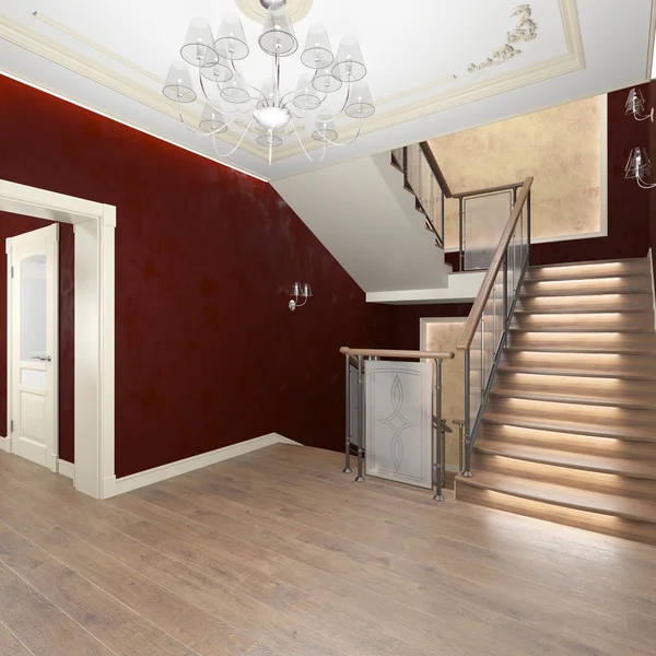 Interior hall with stairs — Stock Photo, Image