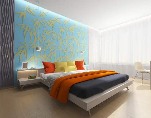 Modern yatak odası iç Stok Fotoğraf