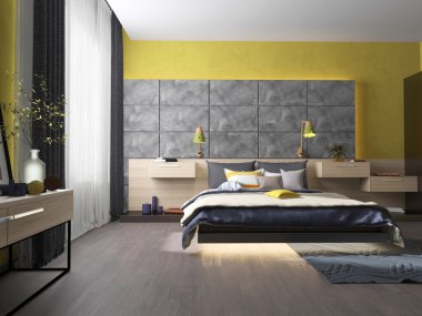 bir otelde oda iç odası